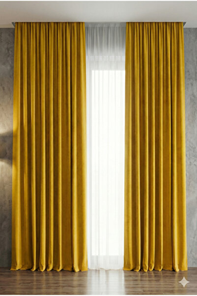 Miabella Home Blackout Perde Fon Perde Karartma Perde Tek Kanat Perde Kornişl...