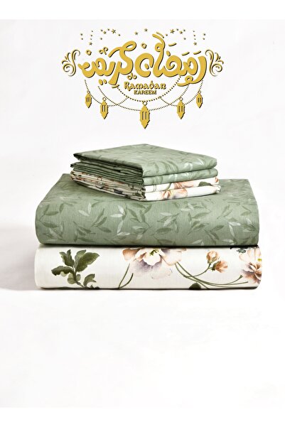 Master Home Textile Cotton Floral Duvet Cover Set, 200TC, King Size 6 Pcs, Zi...