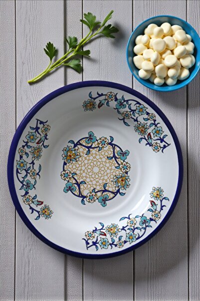 İnci Emaye 24 No Emaye Yemek Tabak, Servis, Yemek Kamp, Piknik, Çeyiz 24 Cm