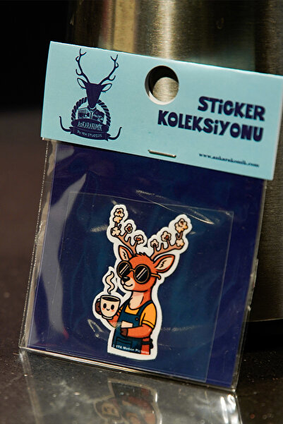 Özel Tasarım Su Geçirmez Ghibli Tarz Barista Sticker 4x6 cm Defter, Termos, Bardak Uyumlu