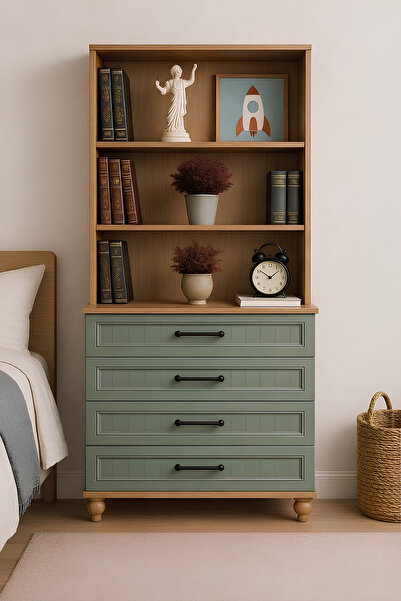 arionkids Gülsün MDF Çekmeceli Şifonyer Ve Kitaplık Set | REHAU Kaplama Kapak...