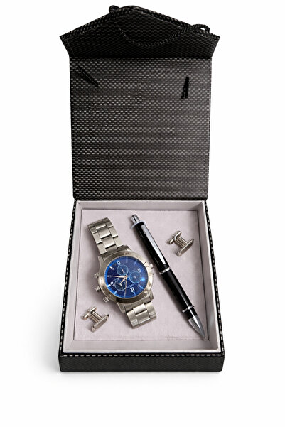 OEM Set cadou pentru barbati 3 piese – Ceas, butoni manseta si pix