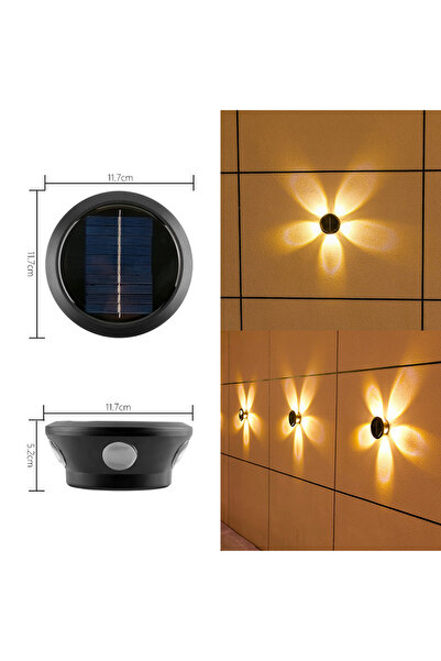 Choice مصابيح جدارية شمسية مقاومة للماء بخمسة مصابيح LED دافئة الإضاءة، إضاءة...