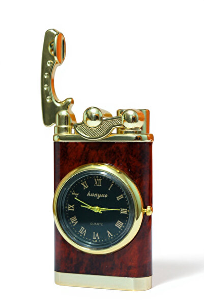 MERTCAN KNİFE Huayue Quartz Saatli Çakmak - Nostaljik Hediyelik Metal Çakmak