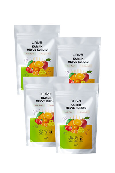 Univa Karışık Meyve Kurusu- Mandalina/Elma/Çilek/Portakal 4x50g