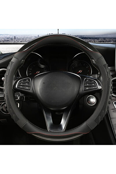 Choice غطاء عجلة القيادة الأسود ثلاثي الأبعاد على شكل قرص العسل، غطاء جلدي مت...