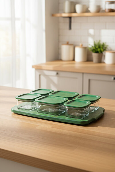 Bambum Enzo 13 Piece Glass Breakfast Set Green