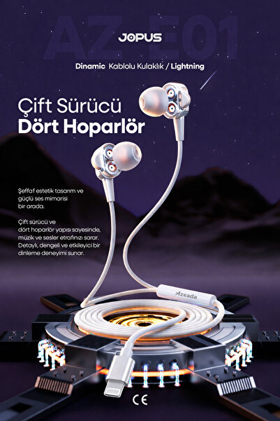 Jopus iPhone 11-12-13-14 Serileri & iPad Uyumlu TAK ÇALIŞTIR Kulaklık – 4 Hop...