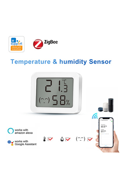 Choice مستشعر درجة الحرارة والرطوبة Ewelink Zigbee 3.0 (قطعة واحدة) لمراقبة د...
