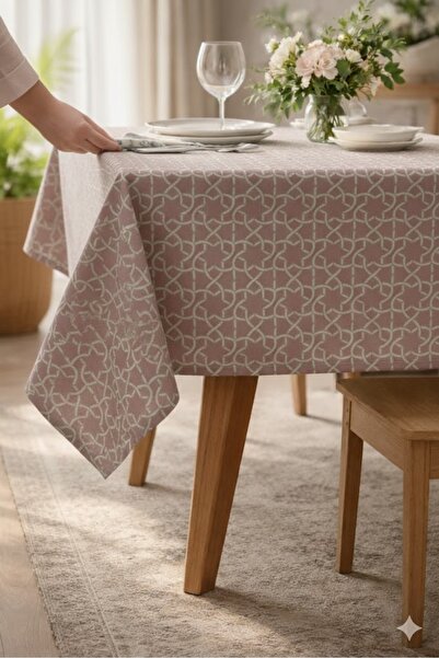 Rona Home مفرش طاولة من القماش عالي الجودة ذو نمط وردي، مفرش طاولة أنيق من ال...