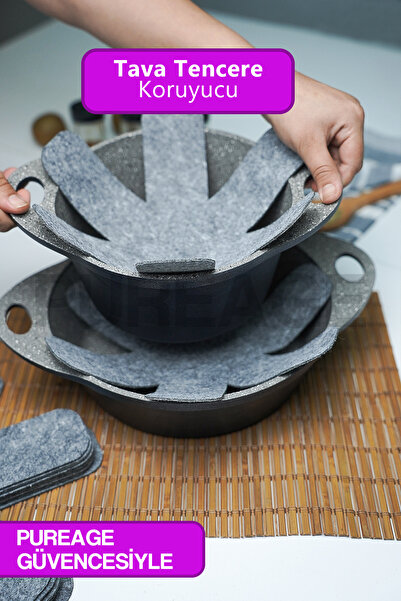 pure age 3'lü Set Tava Tencere & Borcam Koruyucu Ince Keçe