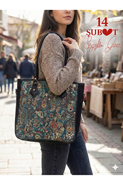 STAMBOUL Otantik Şal Desenli Kadın Omuz ve Kol Çantası - Anneye Sevgiliye Hediye