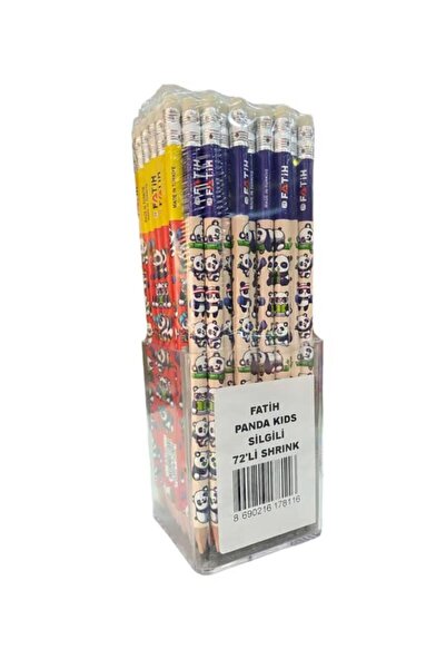 FATİH KALEM أقلام رصاص فاتح كورشون باندا للأطفال مع ممحاة - عبوة من 72 قلمًا