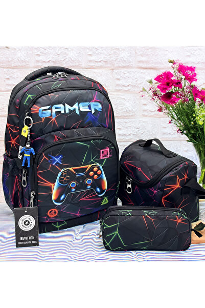 Bevitton Комплект от 3 чанти за начално училище за момчета - с шарка на герои...