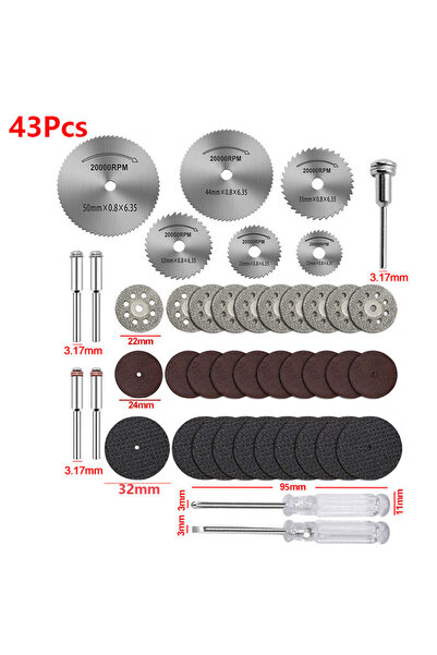 Choice مجموعة أقراص قطع مكونة من 43 قطعة (7-66 قطعة) لأدوات القطع الدوارة، شف...