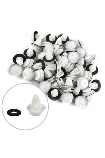 Choice6 مشبك لوحة باب السيارة أبيض، 50 قطعة أو 100-20 قطعة، مع حلقة مانعة للت...