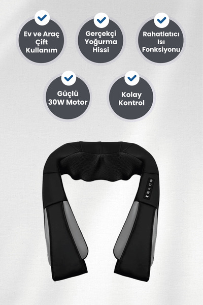 Xo FG09 30W Akıllı Yoğurmalı Omuz ve Boyun Masaj Cihazı Ev ve Araba Tipi Masa...