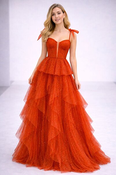 OLA Siana Layered Model Evening Dress