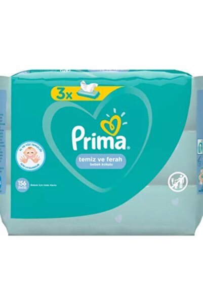 Prima منشفة مبللة نظيفة ومنعشة 52 قطعة 3 قطع