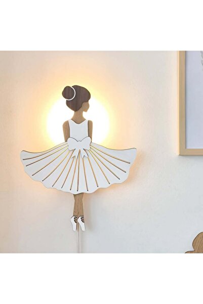metadesign Balerin Figürlü Ahşap Duvar Lambası