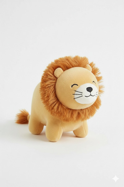 SHIVA Gift & More Işleme Detaylı Nakışlı Aplikeli Peluş Aslan Yumuşak Oyuncak...