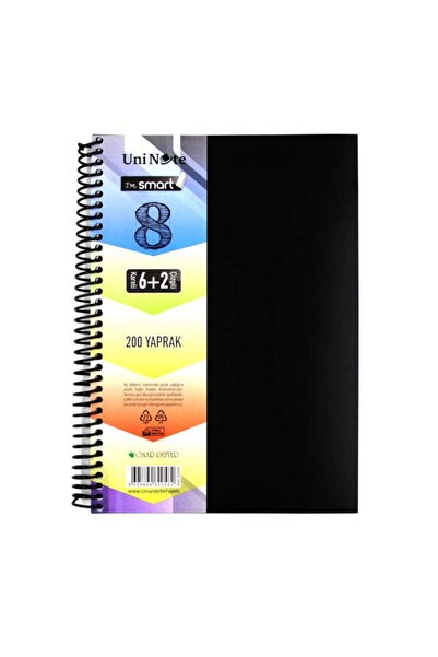 ÇINAR DEFTER دفتر ملاحظات A4 بغلاف بلاستيكي ذكي من I'am، 200 ورقة، 6+2 أقسام،...