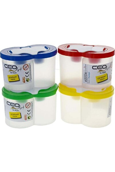 Ceren Kırtasiye طقم أوعية مياه مزدوجة من سي إي أو آرت مع حامل، 24 قطعة