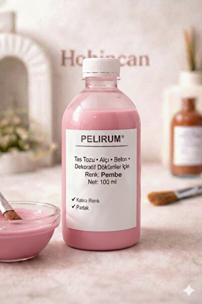 Pelirum Profesyonel Akrilik Boya 100 ml Taş Tozu, Alçı, Beton ve Dekoratif Ob...