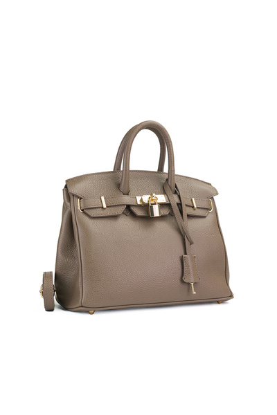 Posete Fagaras Poseta Piele Mini Edith - Taupe, Geanta Casual din Piele Natur...