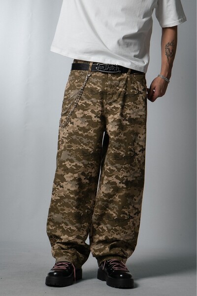 Crupt Studio Battle Mode Kamuflaj Super Baggy Erkek Pantolon