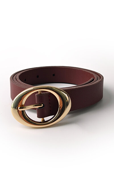 Ecrou Circle Buckle Belt Burgundy