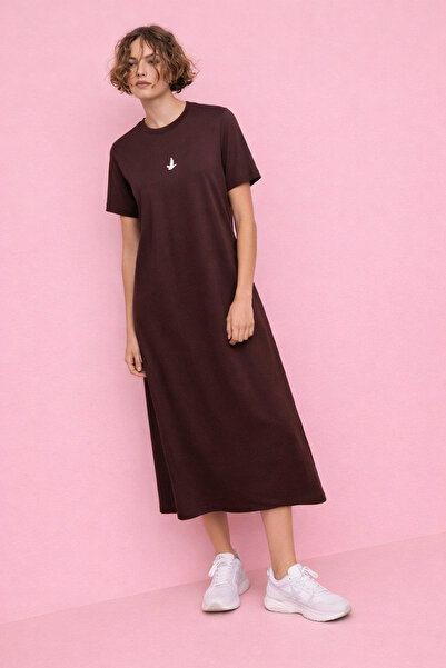 HAKKE Enjeksiyon Baskılı Modal Kısa Kollu ELBİSE