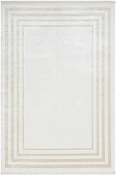 Karmen Halı Elegance Eg003a Krem Halı Bej Kenar Çerçeveli Modern Viskon Doğal...