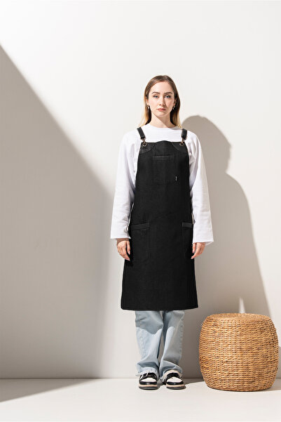 APP-RON D-102 Cedric – Black Full-Length Apron