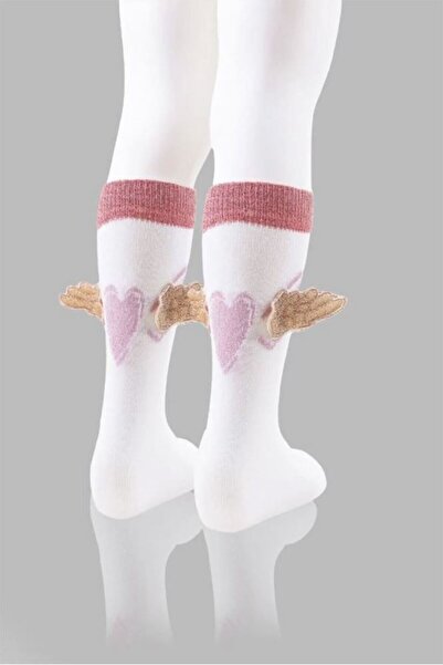 Bross Pembe Kanatlı Kız Çocuk Dizaltı Çorap