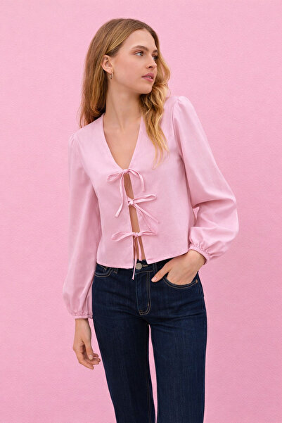 HAKKE Önden Bağlamalı Dokuma GÖMLEK