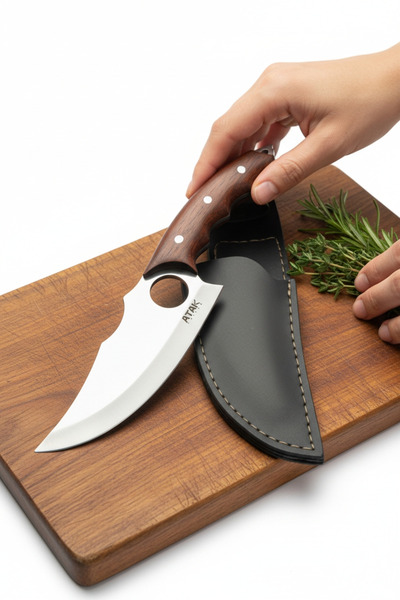 MERTCAN KNİFE Profesyonel Mutfak ve Piknik El Gereci - Deri Kılıflı Paslanmaz...