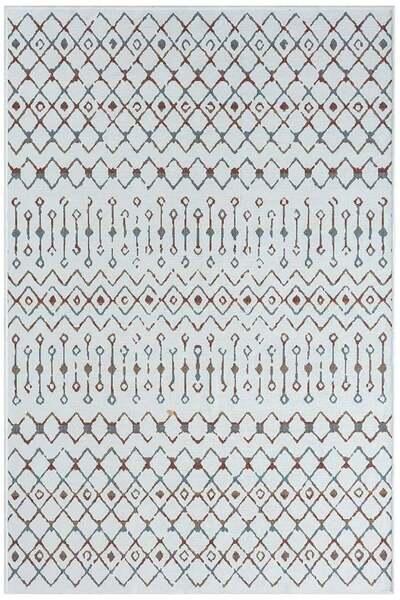 Karmen Halı Lenda Ld002a Gri Kilim Renkli Detaylı Ince Antialerjik Kaymaz Tab...