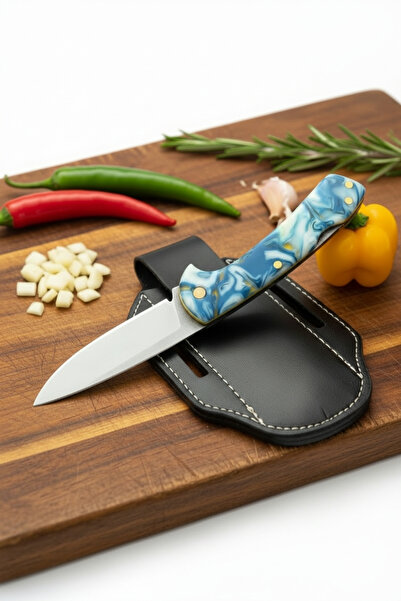 MERTCAN KNİFE Renkli Epoksi Saplı Paslanmaz Çelik Kamp ve Mutfak Bıçağı - Öze...