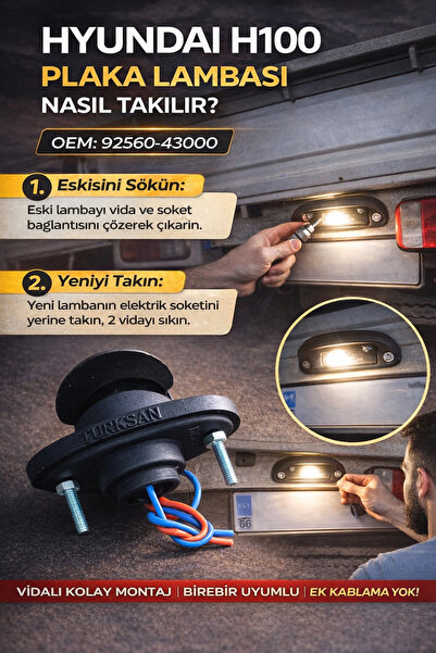 MITOYO Hyundai H100 (H-100)Plaka Lambası | OEM 92560-43000 | Birebir Uyumlu | 1 Adet