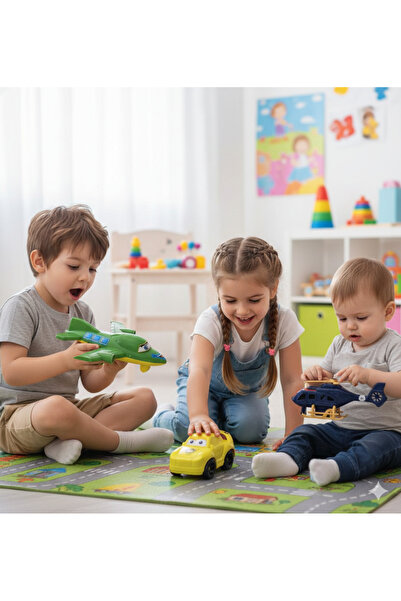 lufy Funny Toys Toy Set Airplane Helicopter Car Set 3 Pieces