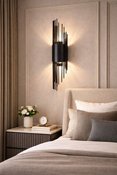 shop Masal Siyah Modern Günışığı Ledli Pilli Duvar Apliği 1 Adet Apli