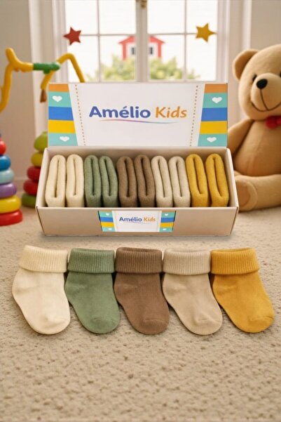 Amélio Kids Organik Pamuk Unisex 5'li Kutulu Premium Yeni Doğan Bebek & Çocuk...