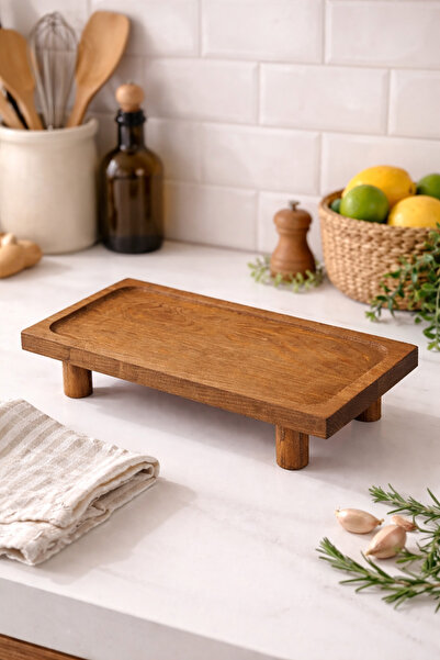 BUCOLIC Çok Amaçlı Dikdörtgen Ahşap Yükseltici Stand / Sunumluk