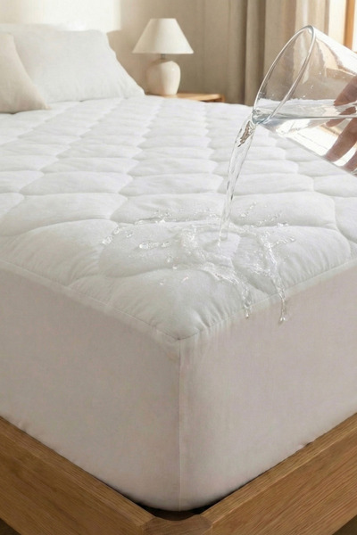 MOYA HOME Yatak Alezi Pamuklu Kapitone Fitted Full Kenar Sıvı Geçirmez Yatak ...