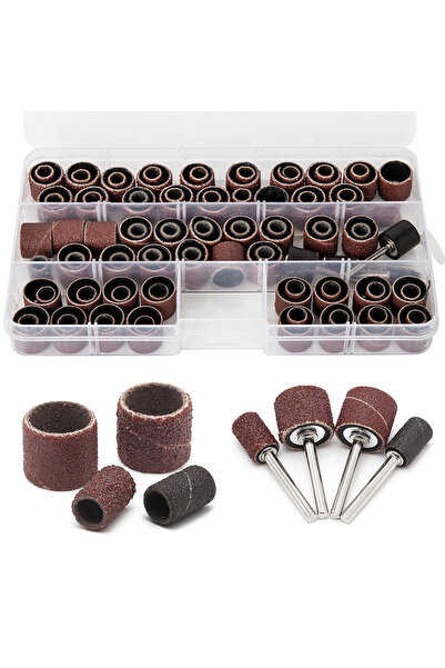 Choice 100 pieces Sanding Drum Kit Grit #80 #120 Dremel Sleeves With Sanding ...