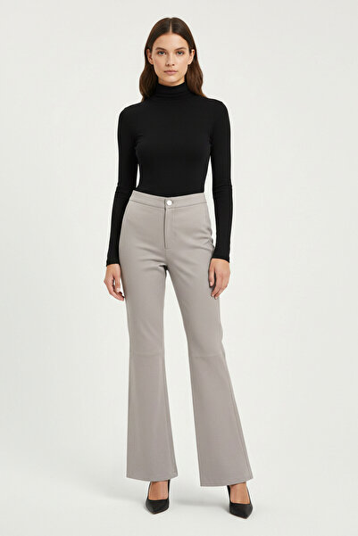 Deriderim Vera High Waist Genuine Stretch Leather Spanish Flare Pants