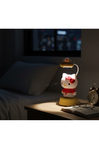 Kuzey Tacı Sevimli Hello Kitty Figürlü LED Masa Lambası Vip 3 Renk