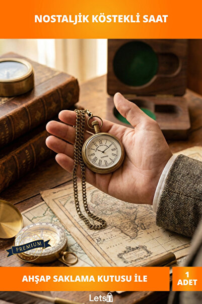 Letsii Nostalgic Brass Chain Clock with Wooden Box