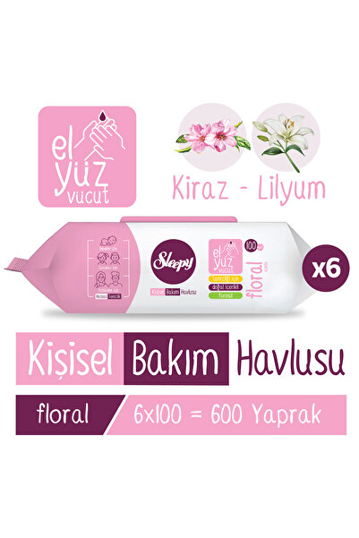 Sleepy Floral Kişisel Bakım Havlusu 6x100 (600 Yaprak)